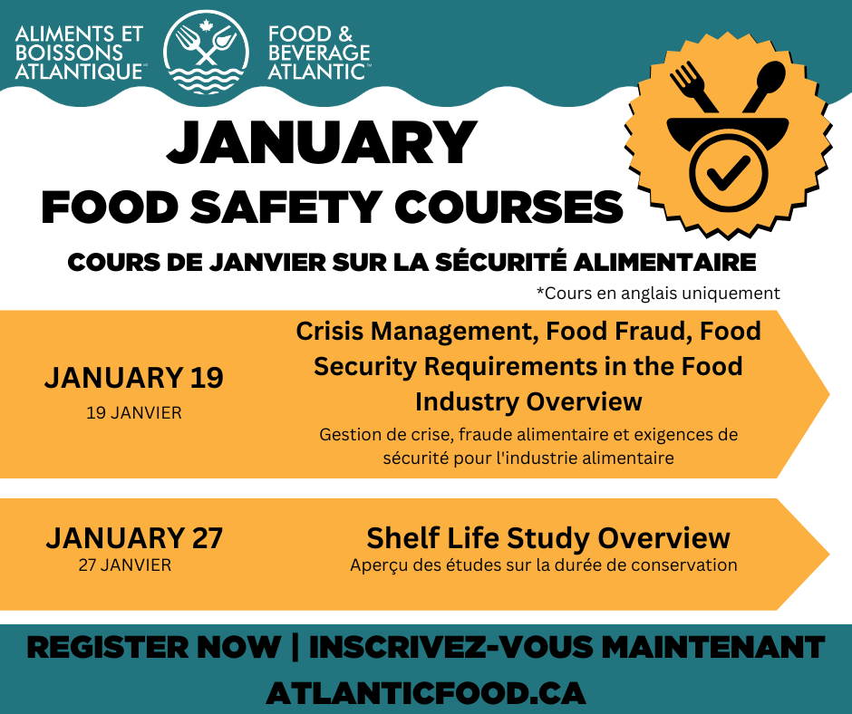 January Food Safety Courses